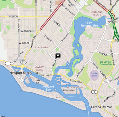 Newport Beach area map